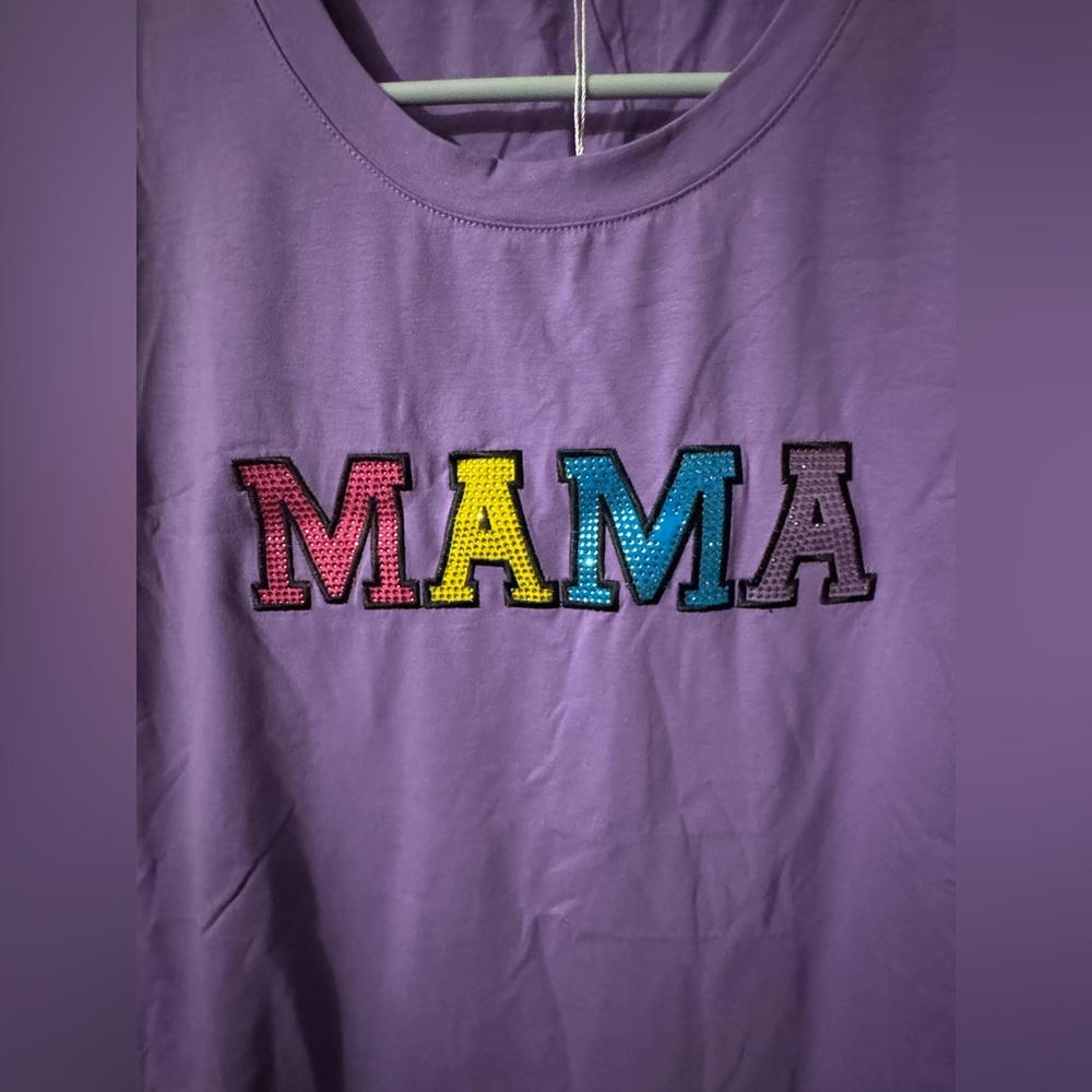 Purple 'MAMA' Graphic T-Shirt